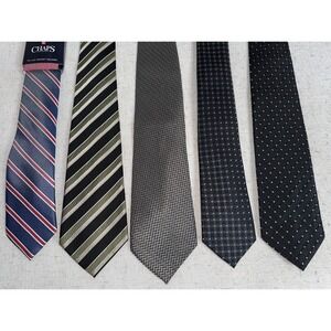 Men's Neck Tie NeckTie LOT of 5 Silk Nautica Paul Fredrick Chaps Ivy Crew